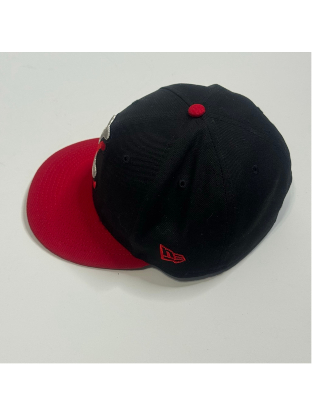 New Era 59FIFTY MiLB Fitted Hat Black Red Size 7 1/4 Baseball Cap - Picture 4 of 12